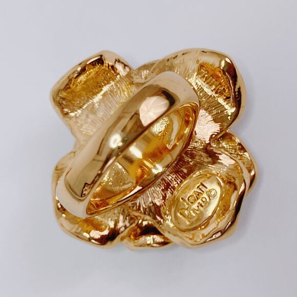 Signed Joan Rivers Lavender Purple Pavé Floral Cocktail Ring Big Flower Size 7 - Picture 8 of 13